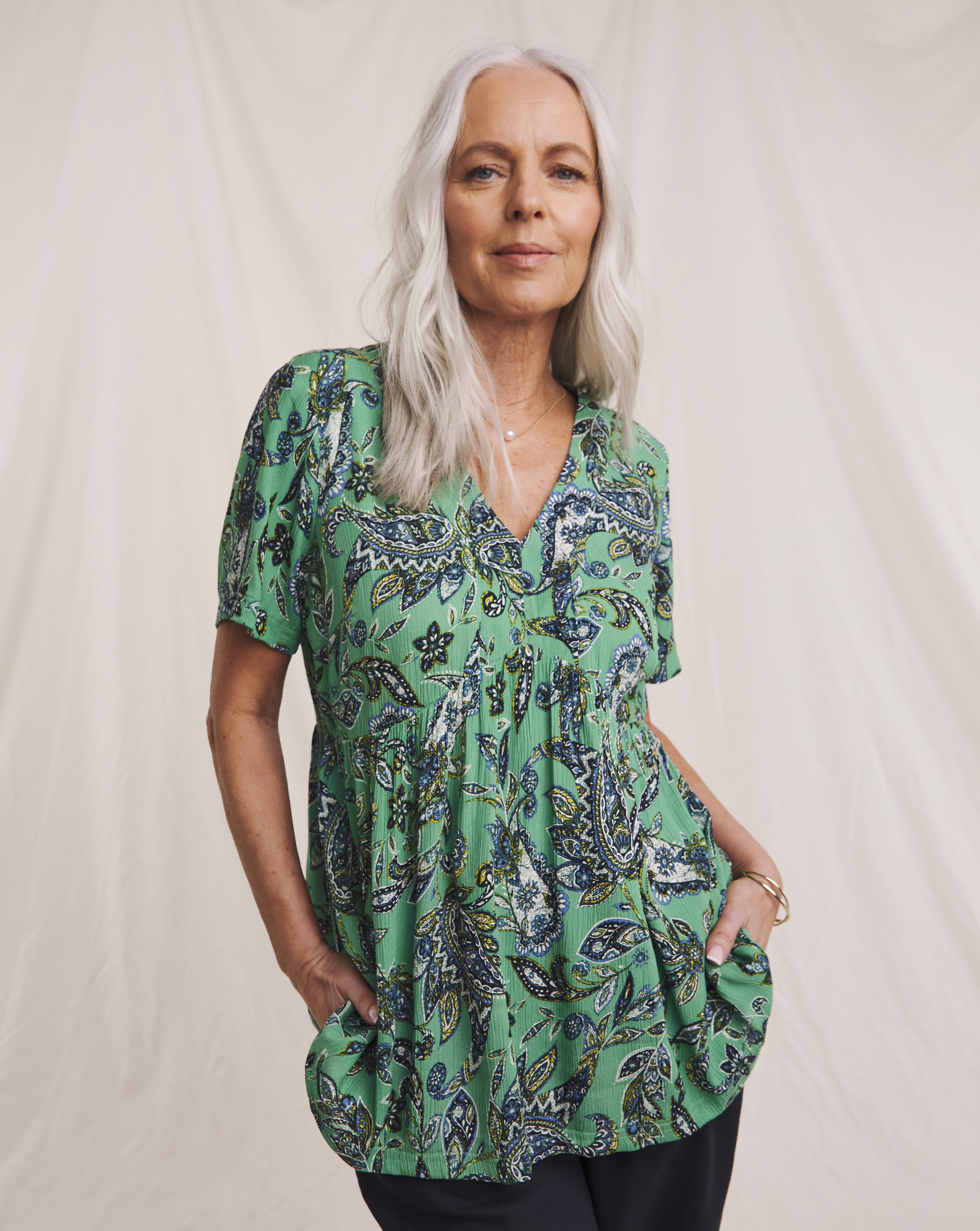 Julipa Textured Crinkle Printed Blouse