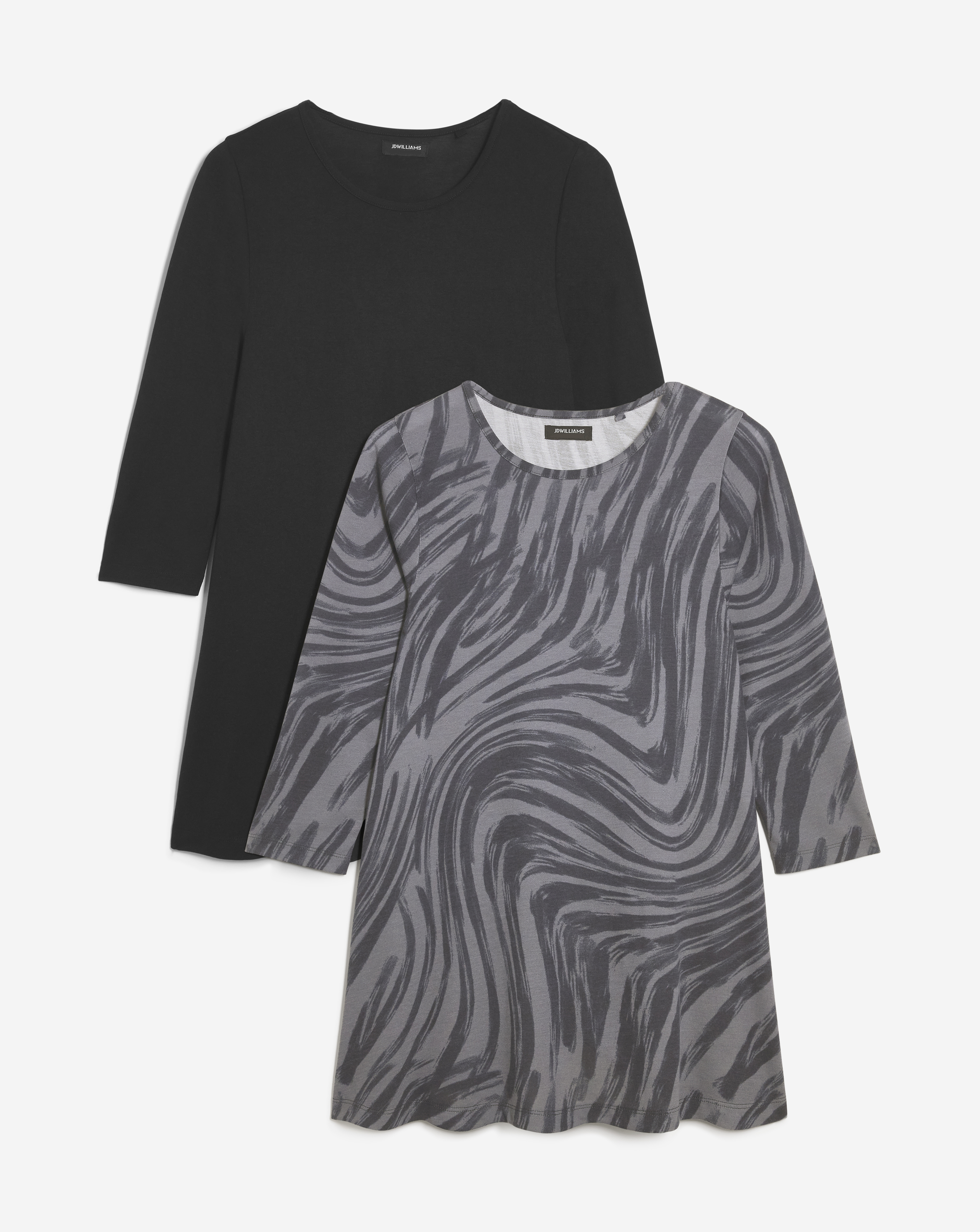 2 Pack Three Quarter Swing Tunics
