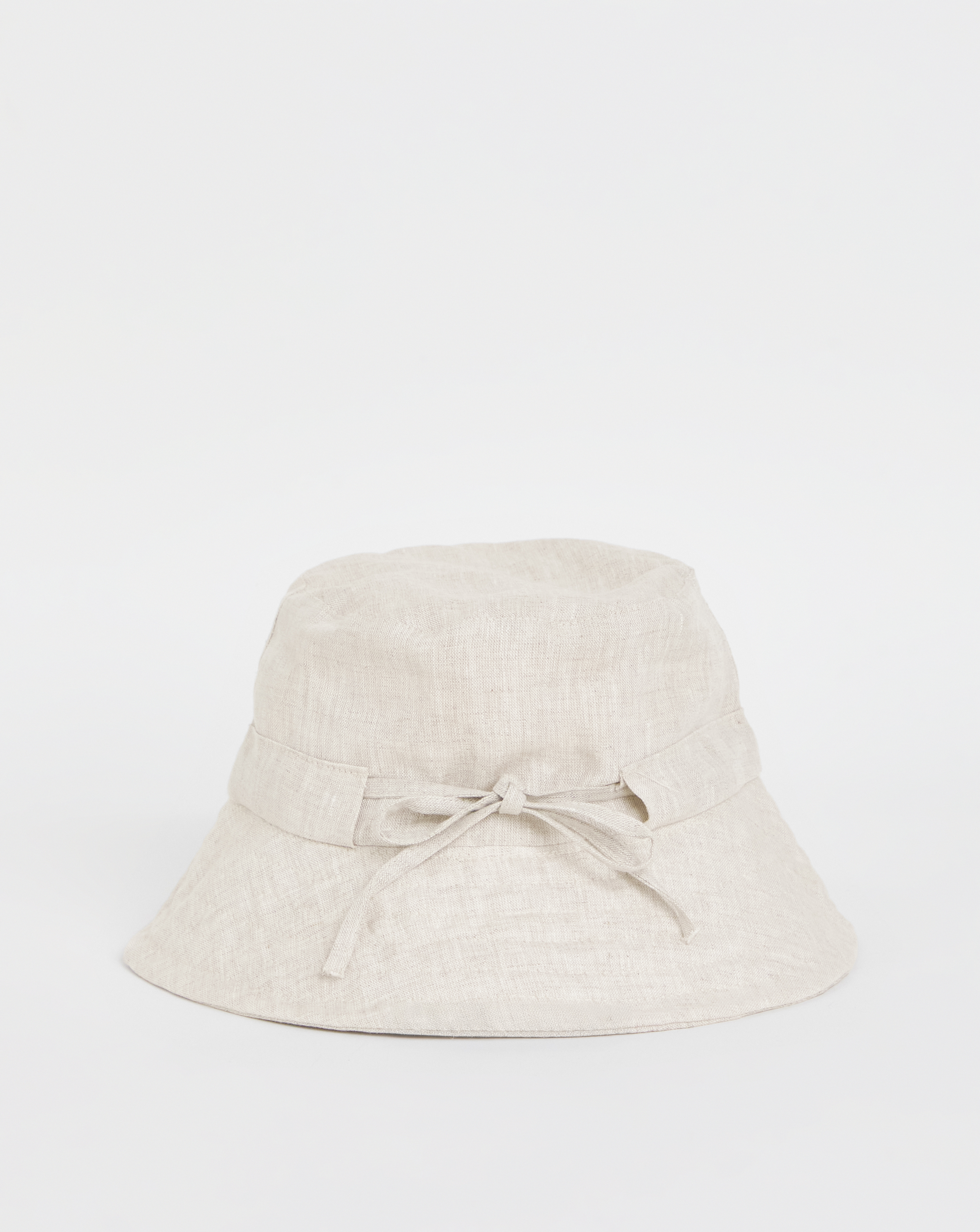Linen Bow Detail Bucket Hat