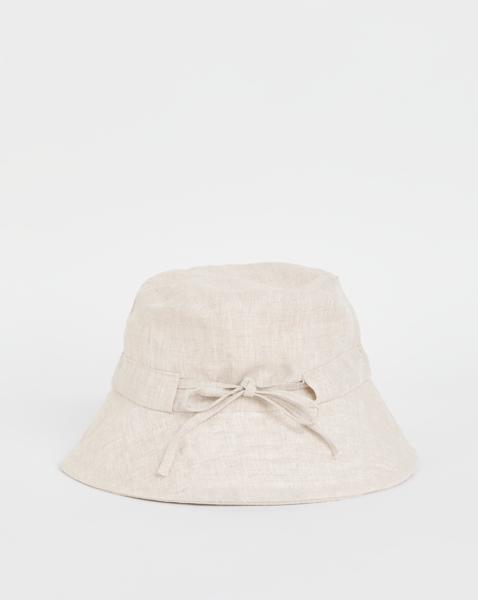 Linen Bow Detail Bucket Hat