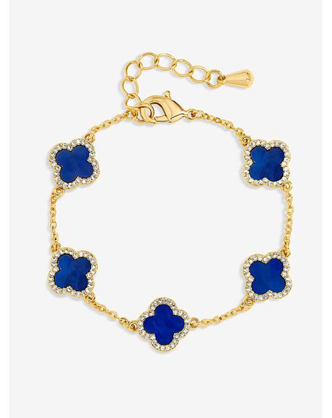 Jon Richard Gold Plated Lapis Clover Bracelet