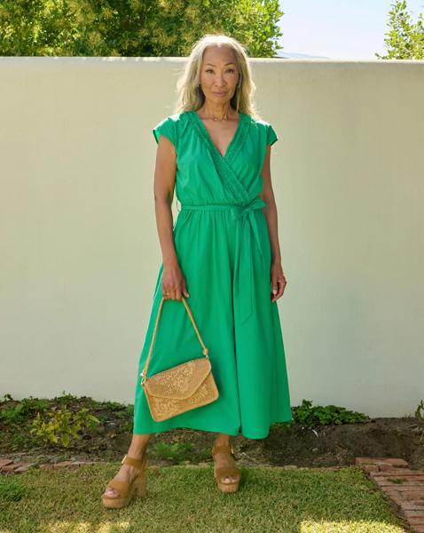 LM Green Frill Midaxi