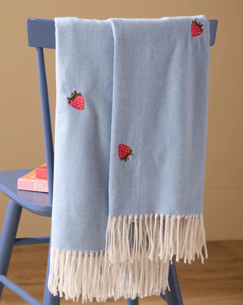 Furn. Fruits Embroidered Throw
