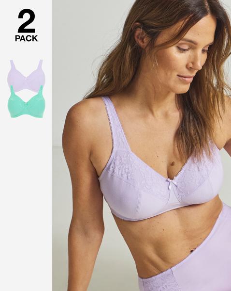 2 Pack New Sarah Full Cup Non Wired Bras