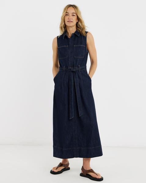 Sleeveless Pocket Front Midaxi Dress