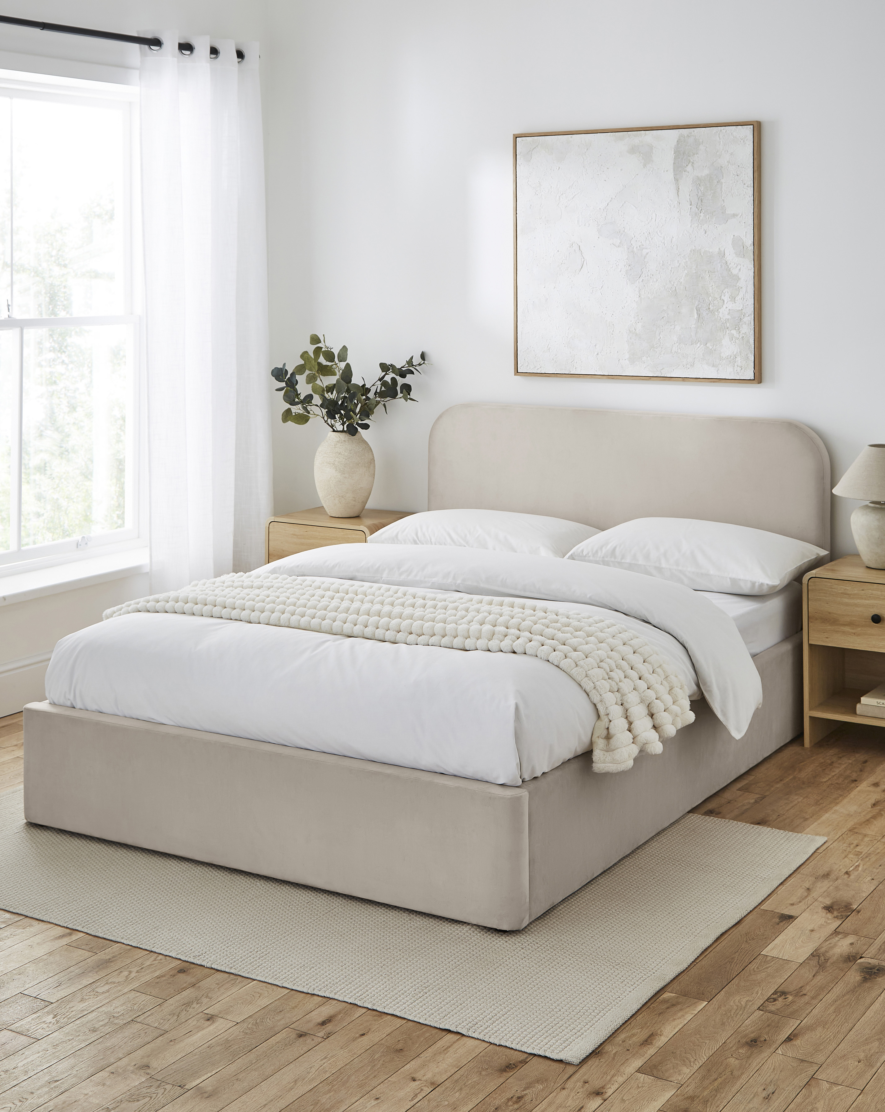 Emery Velvet Ottoman with Mattress