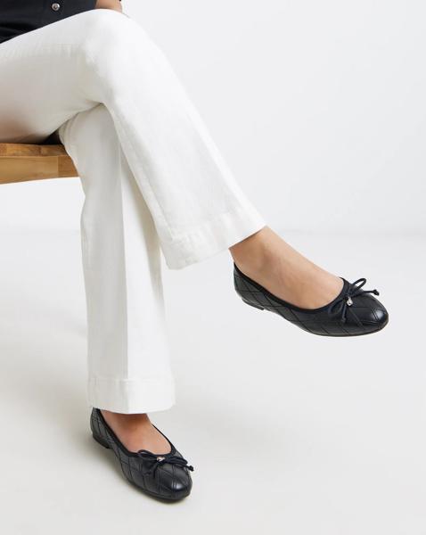 Quilted Ballerina Shoes Wide Fit