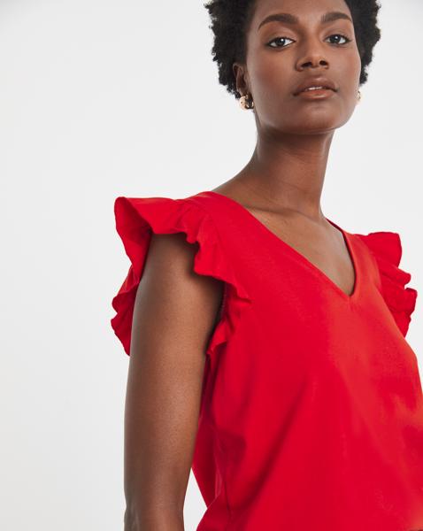 Red Ruffle Vest