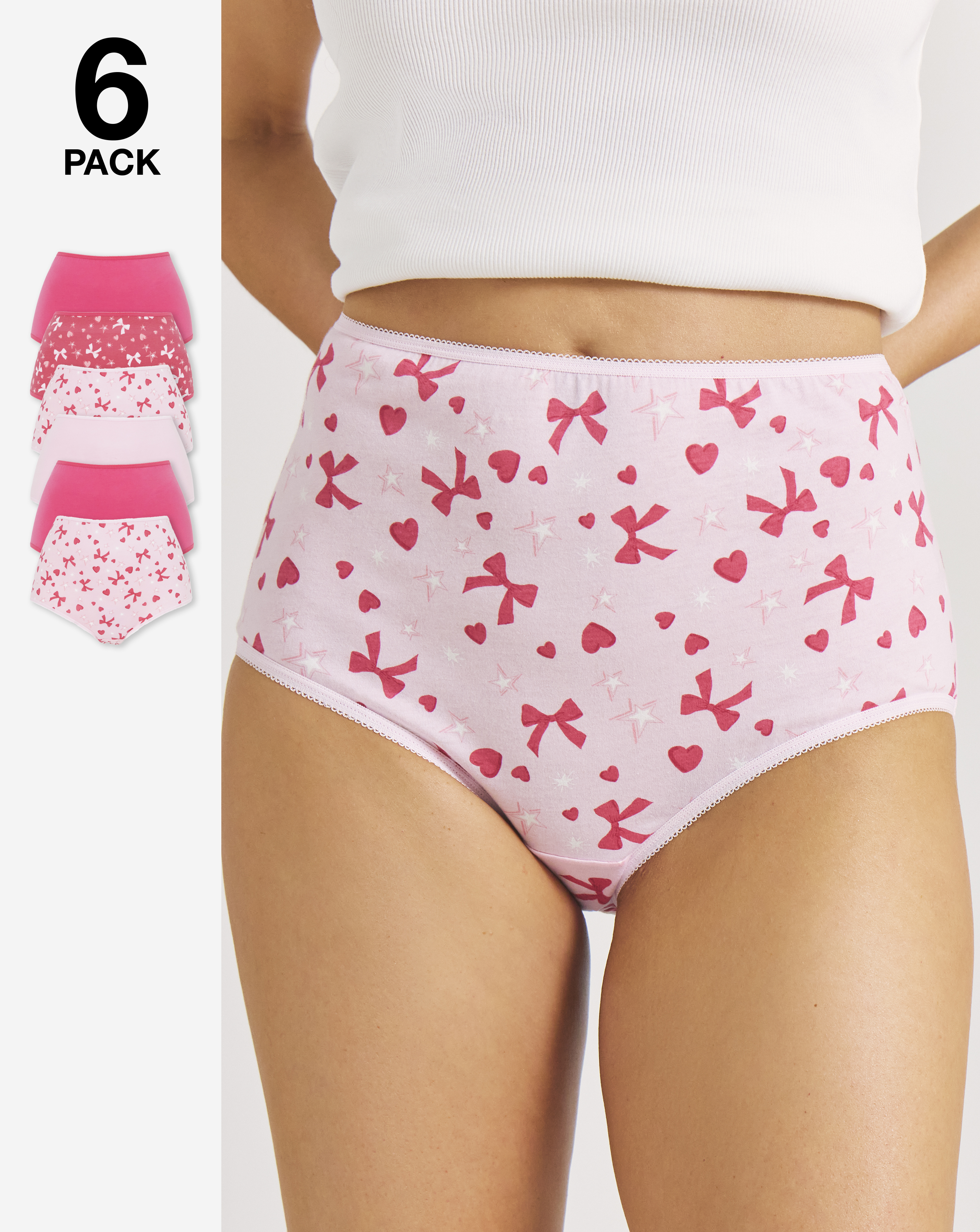6 Pack Full Brief Knickers
