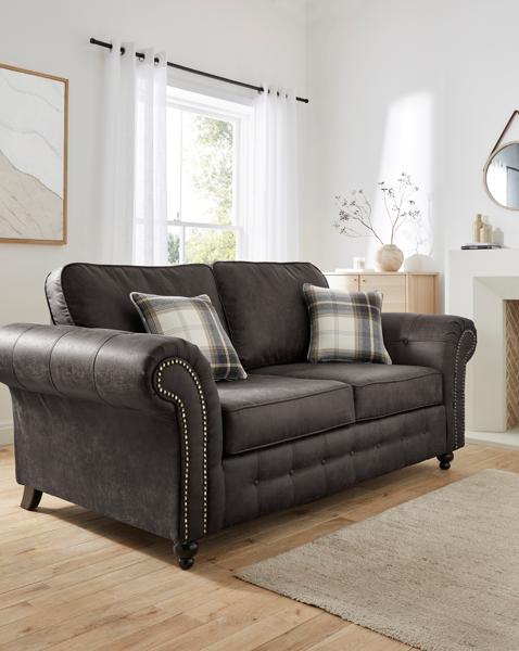 Oakland Faux Leather 3 Seater Sofa