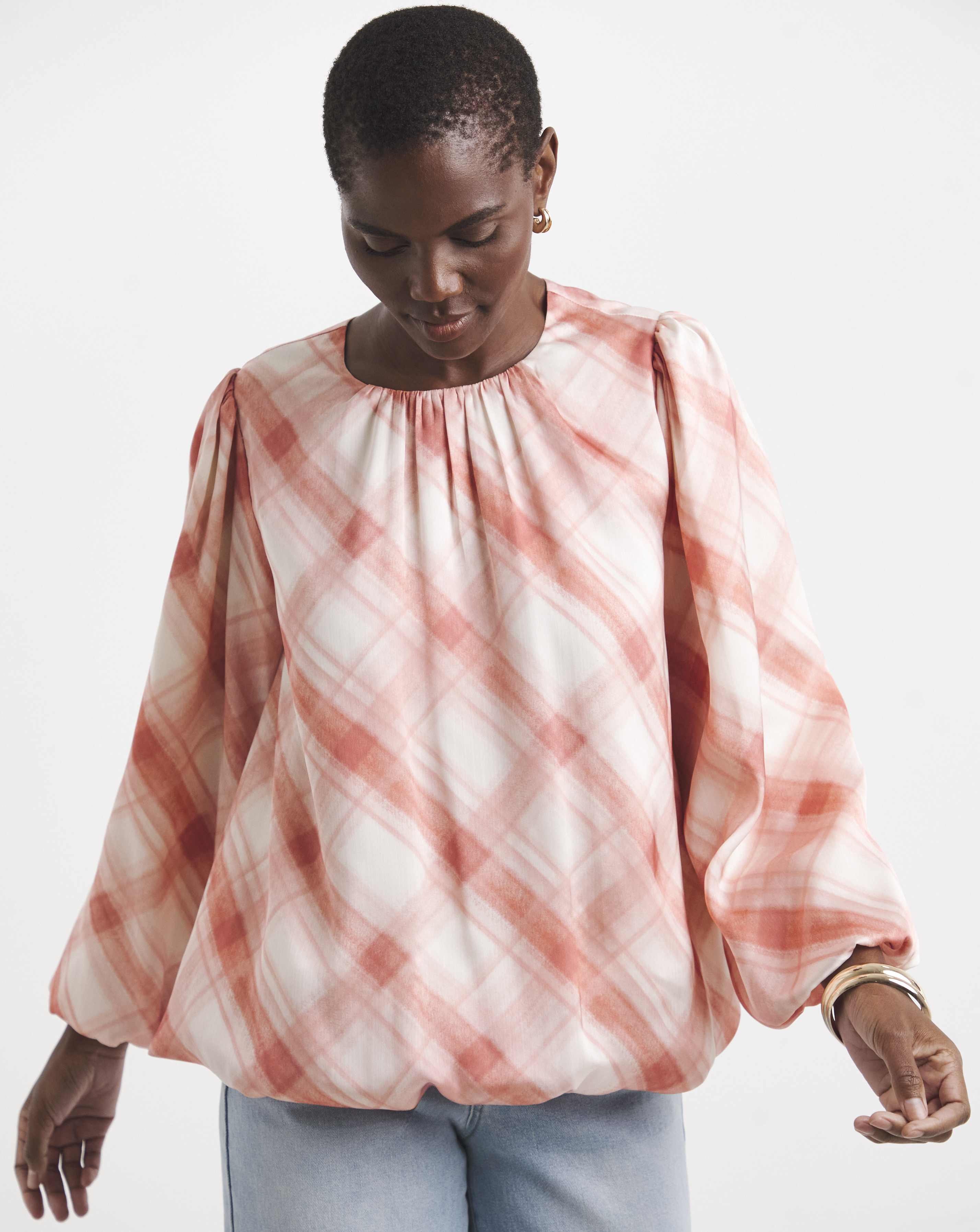Bubble Sleeve Hem Top