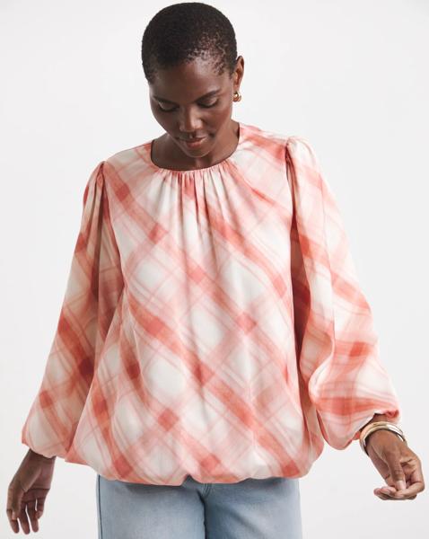 Bubble Sleeve Hem Top