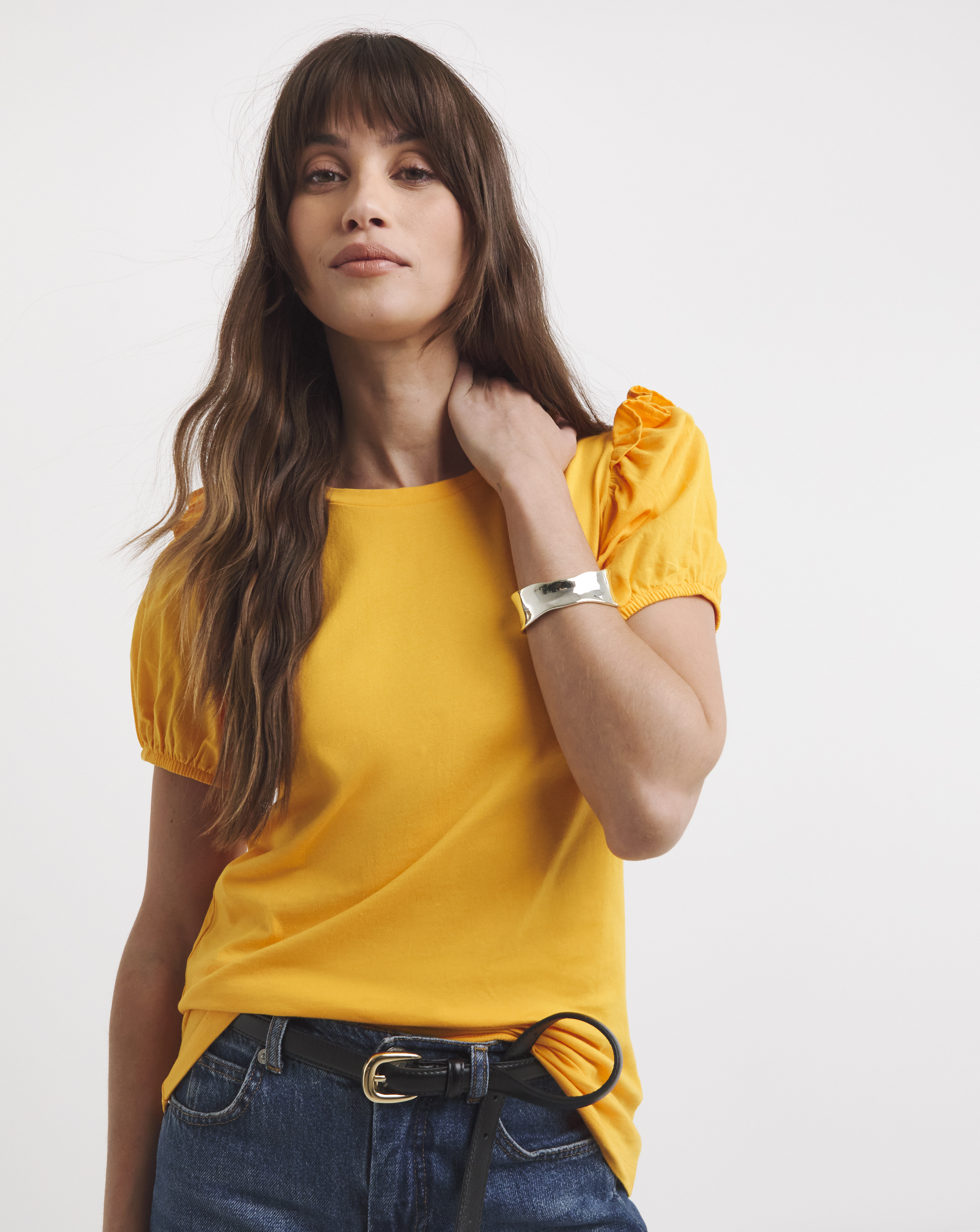Image of JD Williams Puff Sleeve Top Mango - JD Williams - Size: 10 Mango Female 10 AA16001