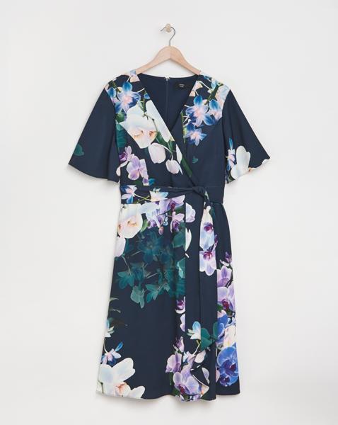 Joanna Hope Angel Sleeve Tie Waist Dress