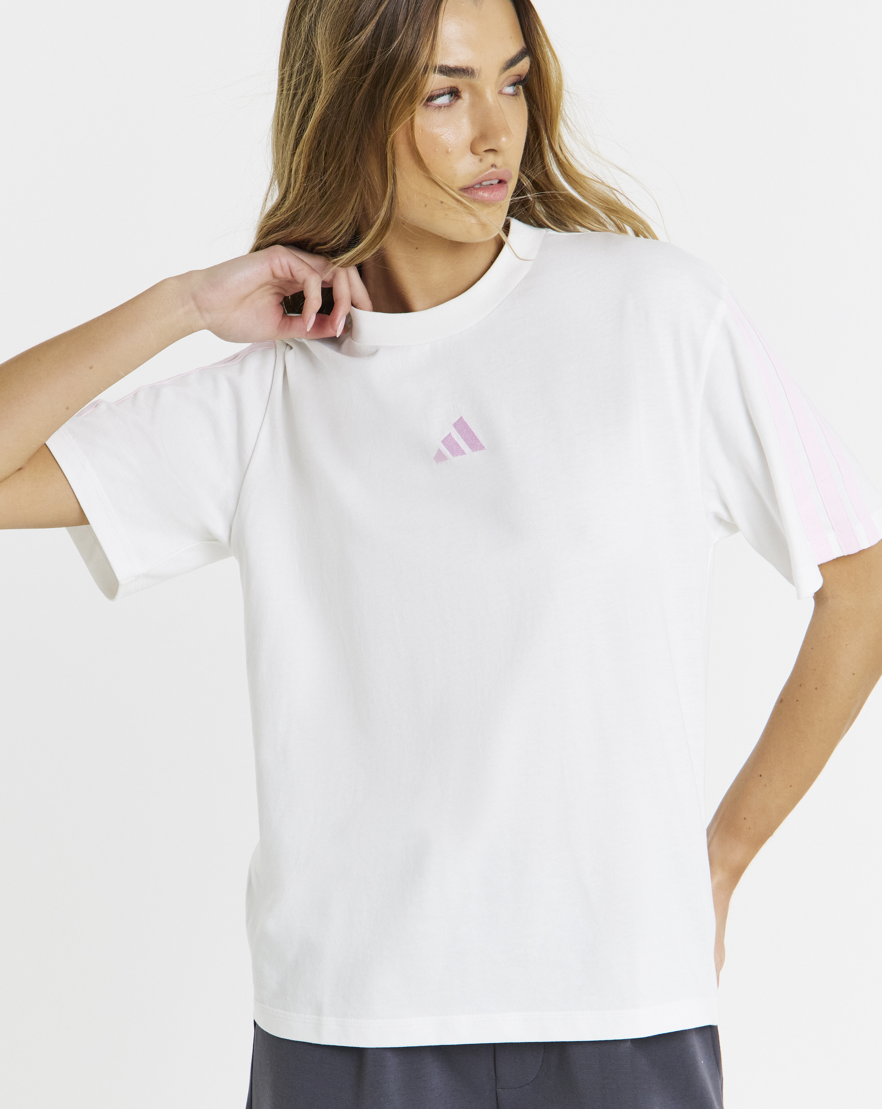 adidas 3 Stripe Boyfriend T-Shirt