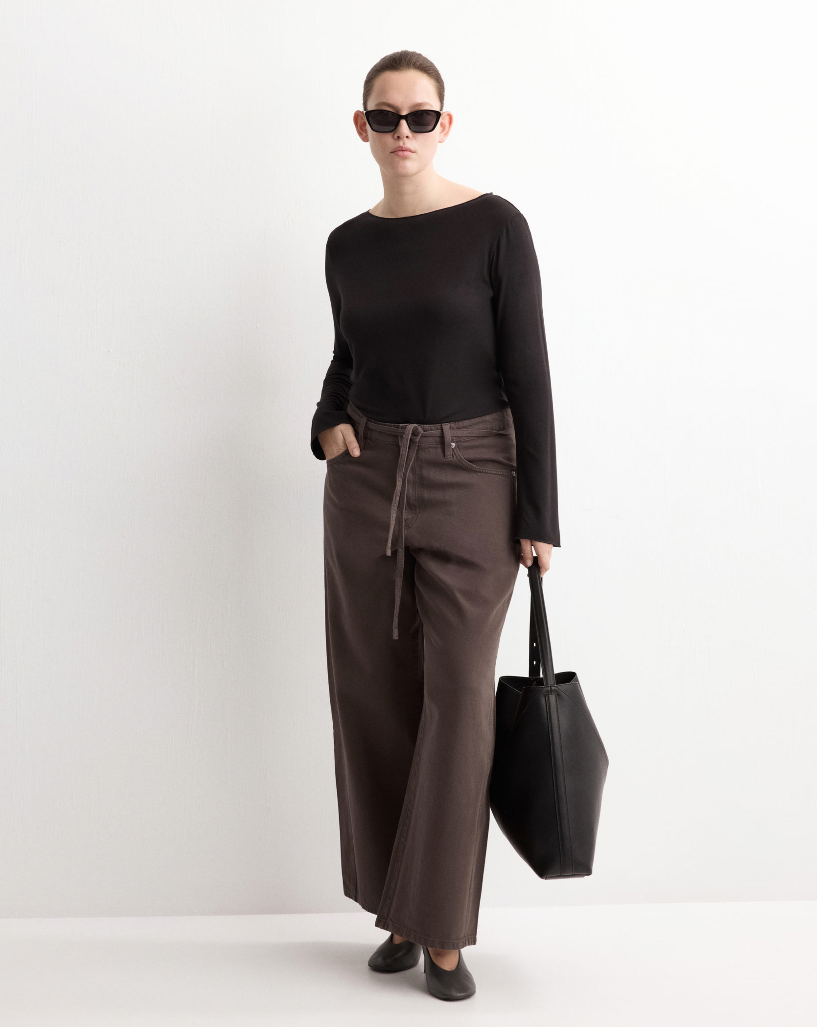 Mango Rachel Wide-Leg Jeans With Drawstr