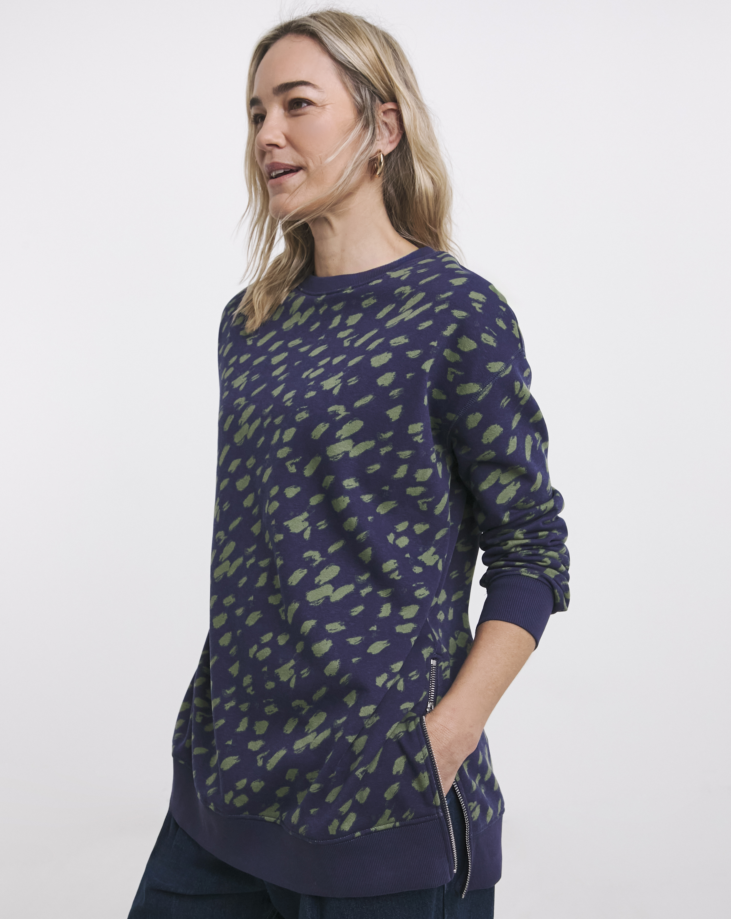 Side Zip Longline Sweat