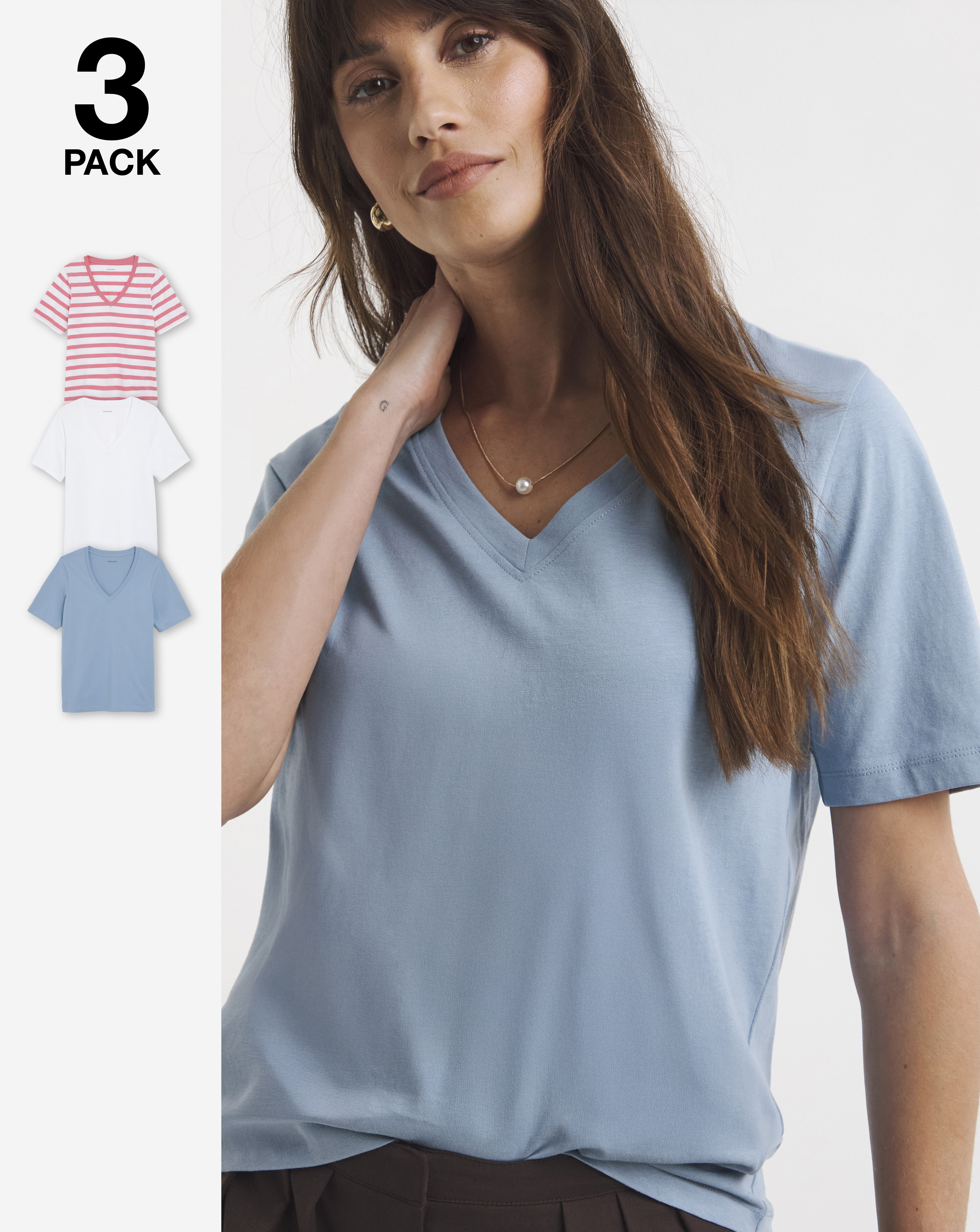 3 Pack V Neck T-Shirts