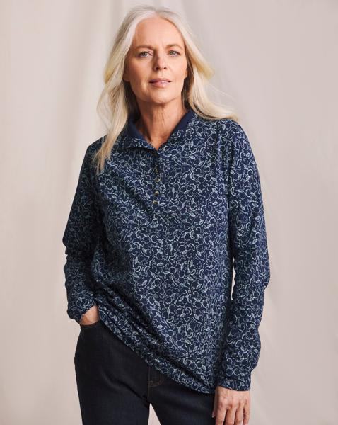 Julipa Button Funnel Neck Jersey Top