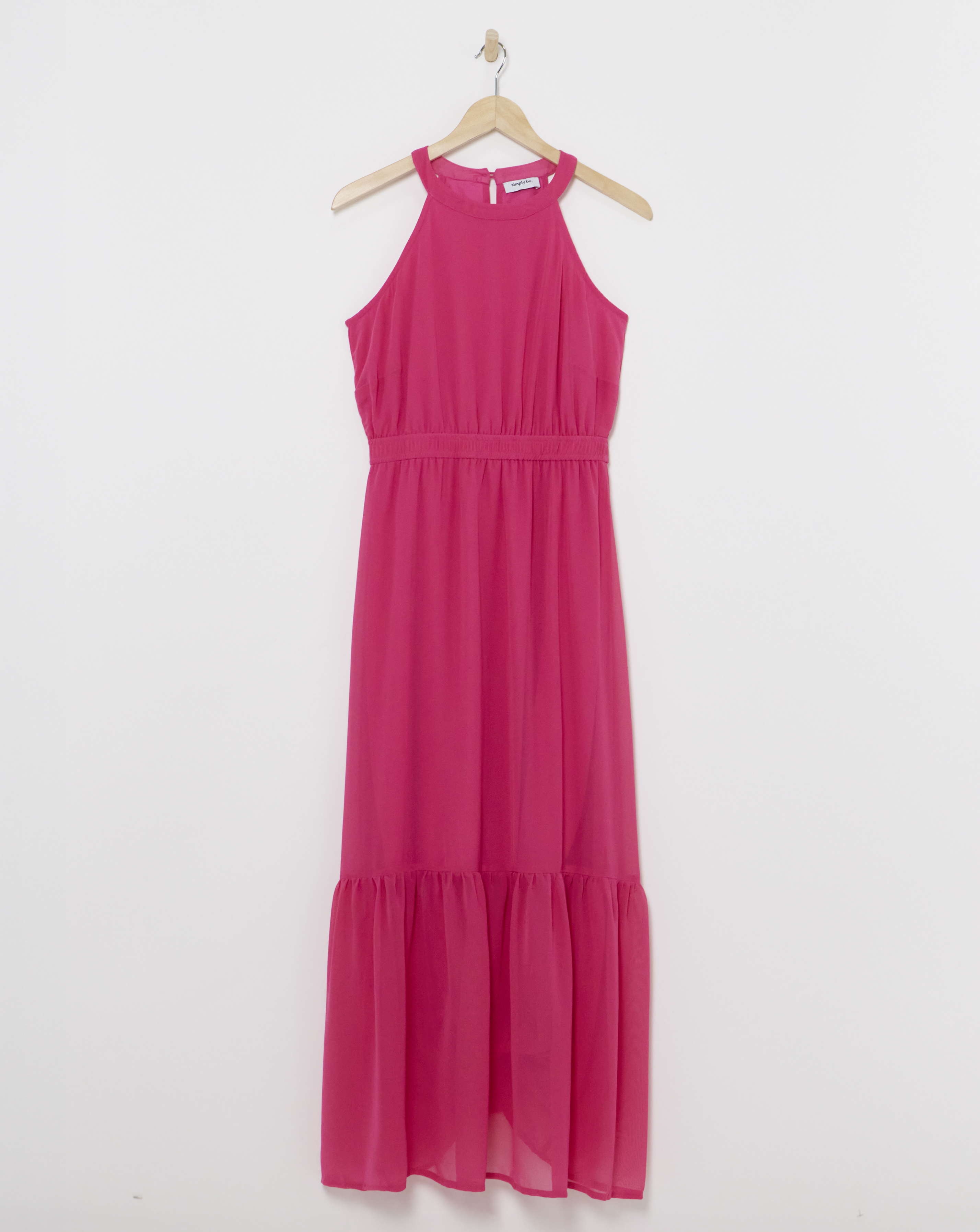 Simply Be - Women's Halterneck Tiered Dress - Size 10 - Pink