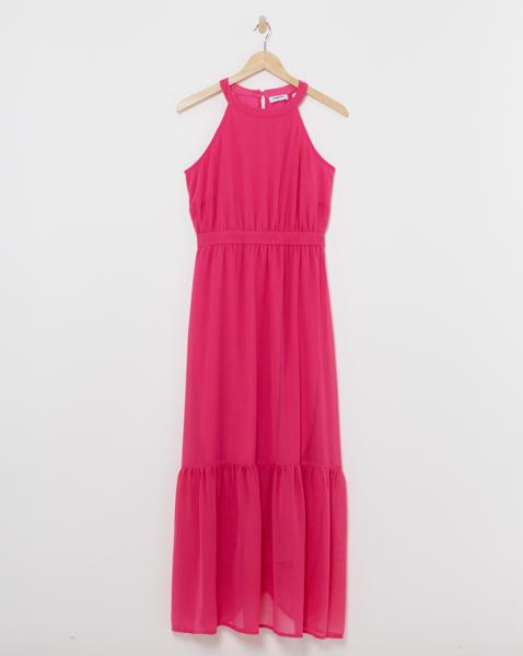 Simply Be - Women's Halterneck Tiered Dress - Size 10 - Pink