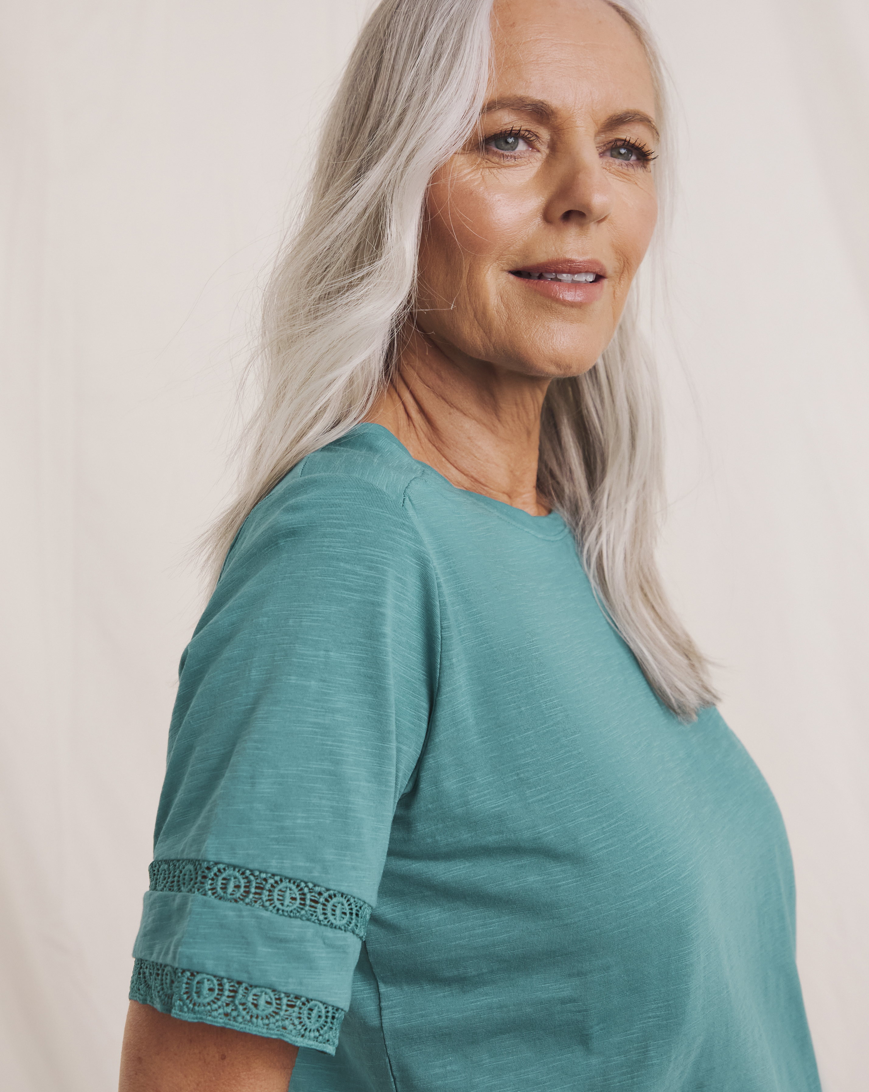Julipa Lace Trim Pure Cotton T-Shirt