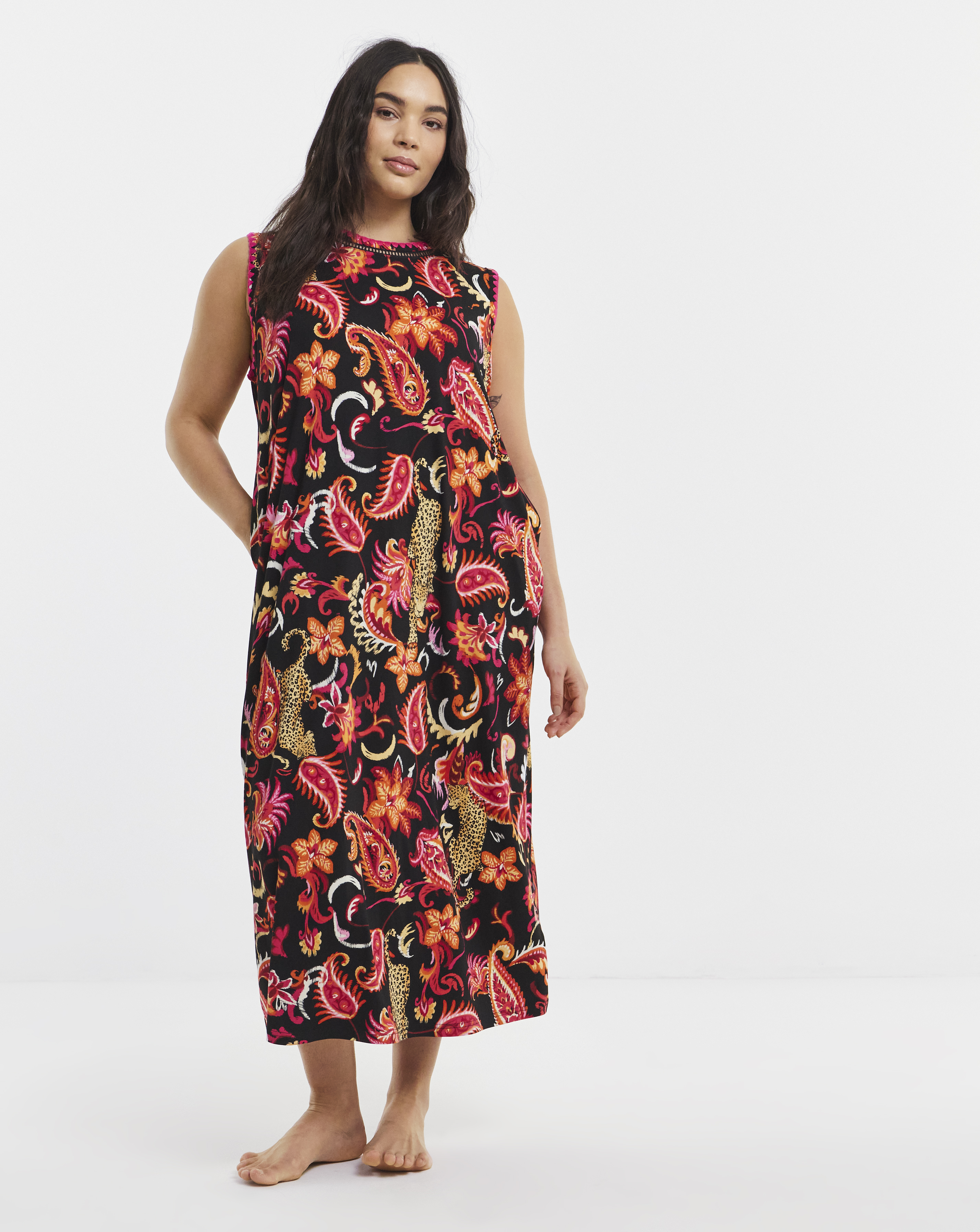 Figleaves Blanket Stitch Leopard Nightie