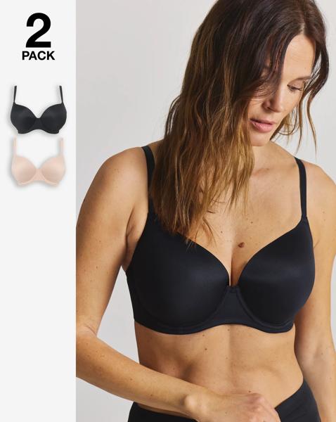 2 Pack Smoothing Microfibre T-Shirt Bras