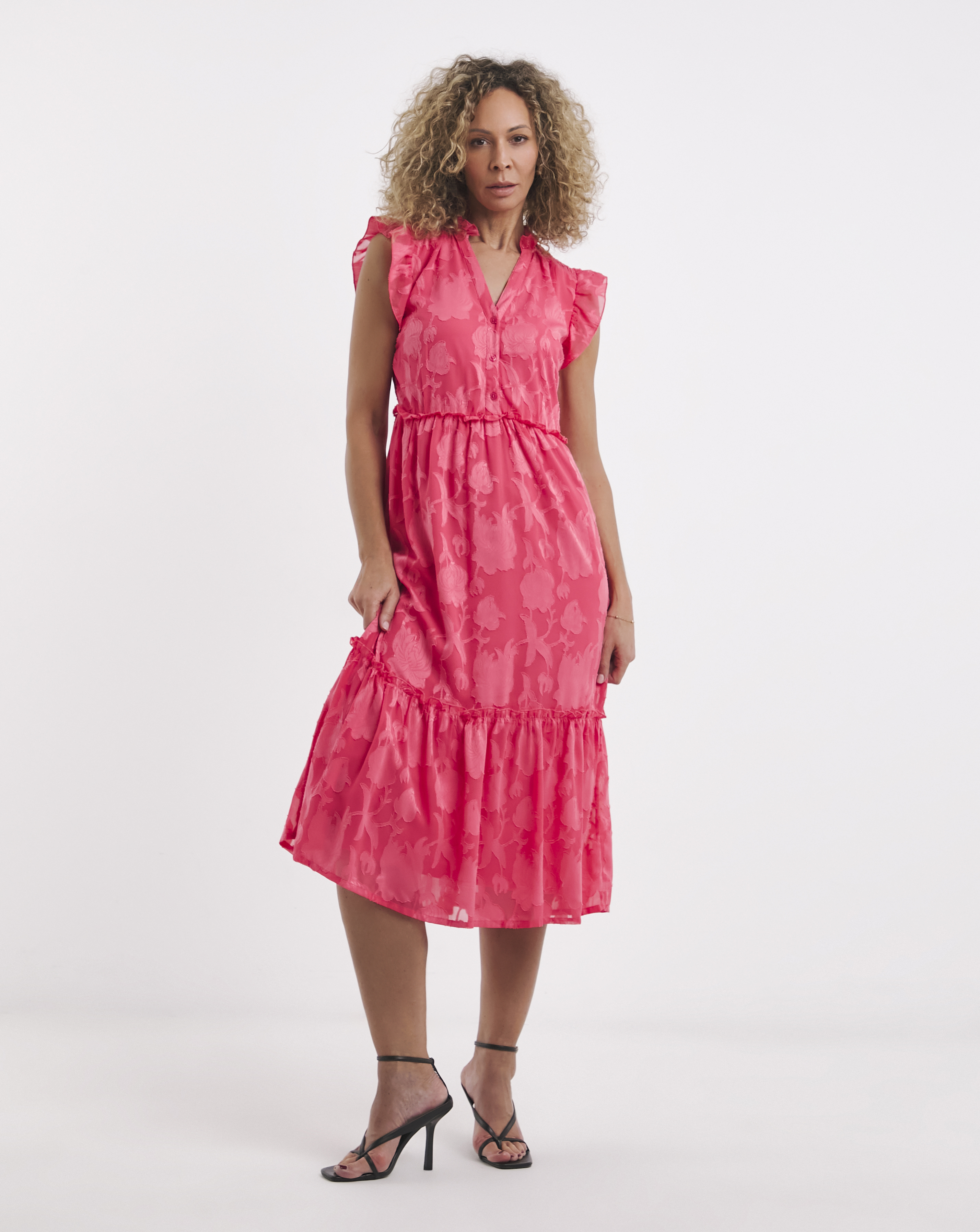 Jacquard Burn Out Tea Dress