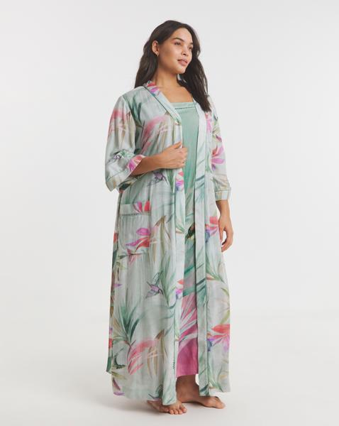 Viscose Linen Blend Midi Gown