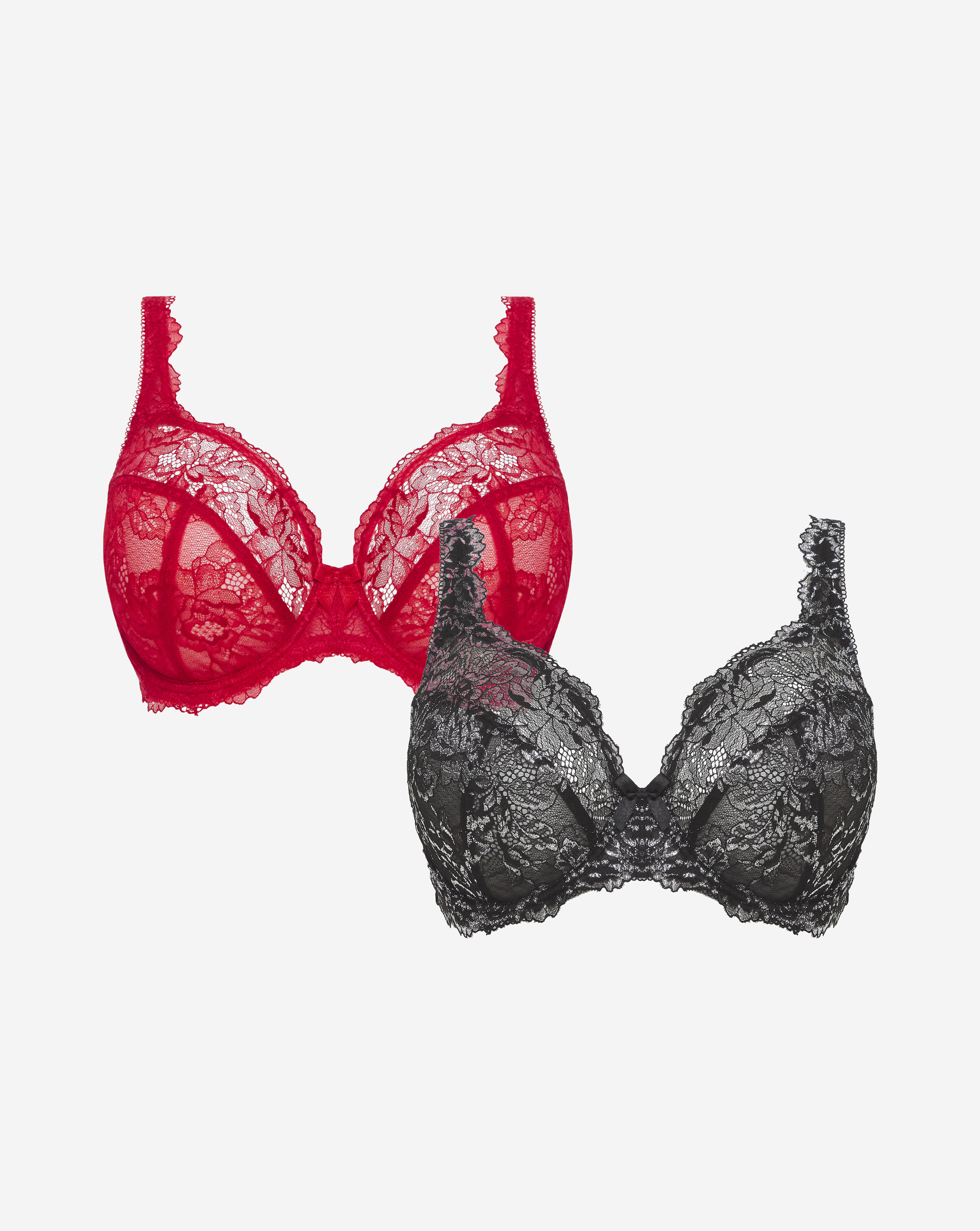 2 Pack Ella Lace Full Cup Wired Bras