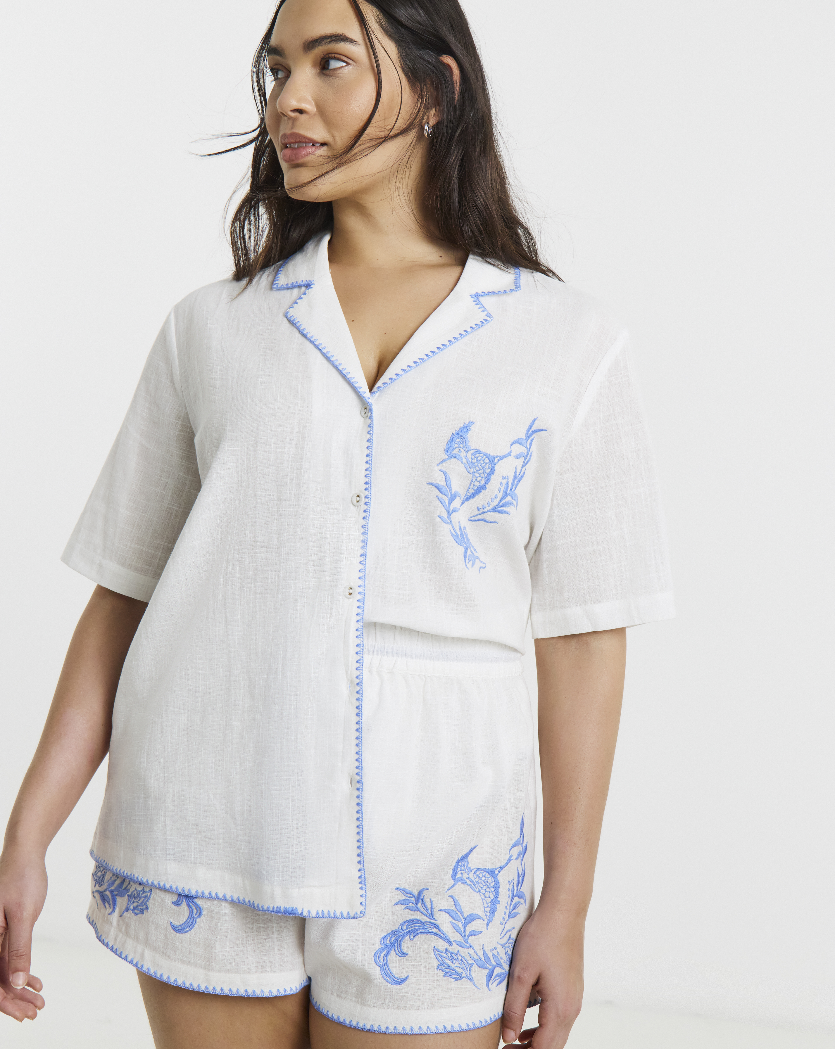 Figleaves Embroidered Shortie Set
