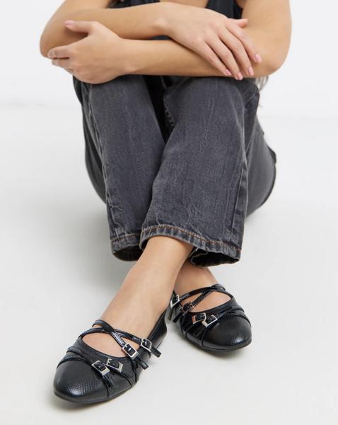 Multi Buckle Ballerinas Wide Fit