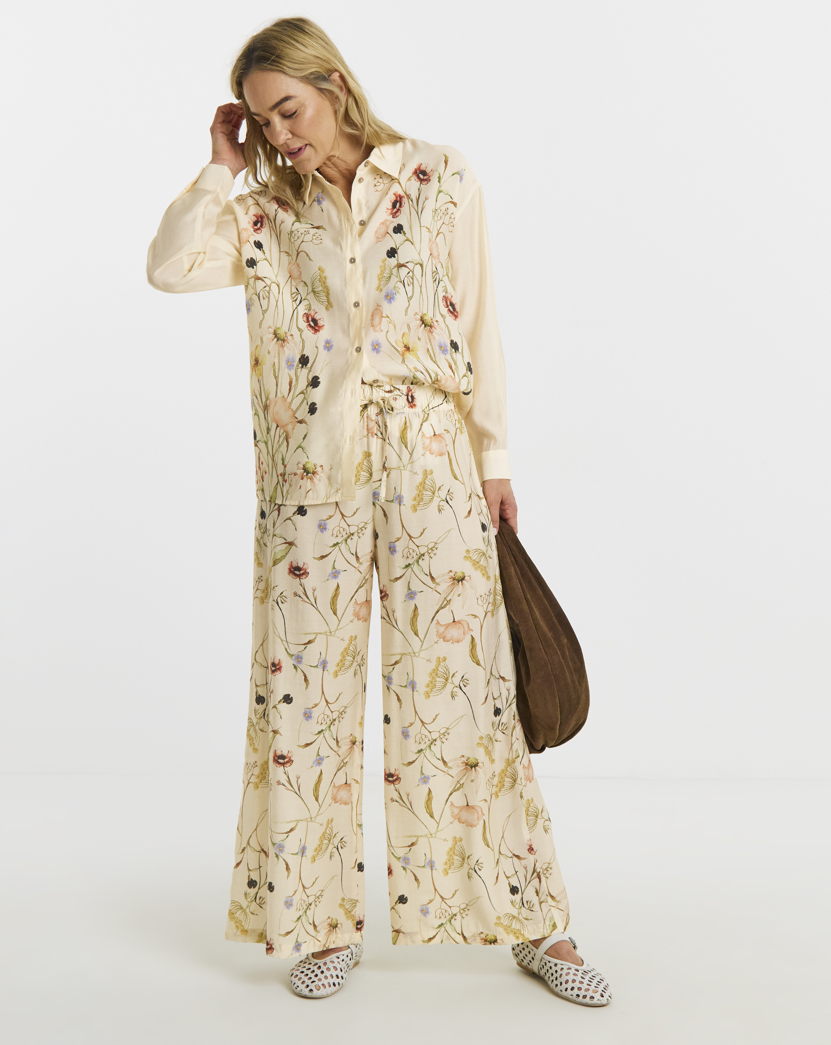 JDY Ace Life Mid Floral Palazzo Trouser