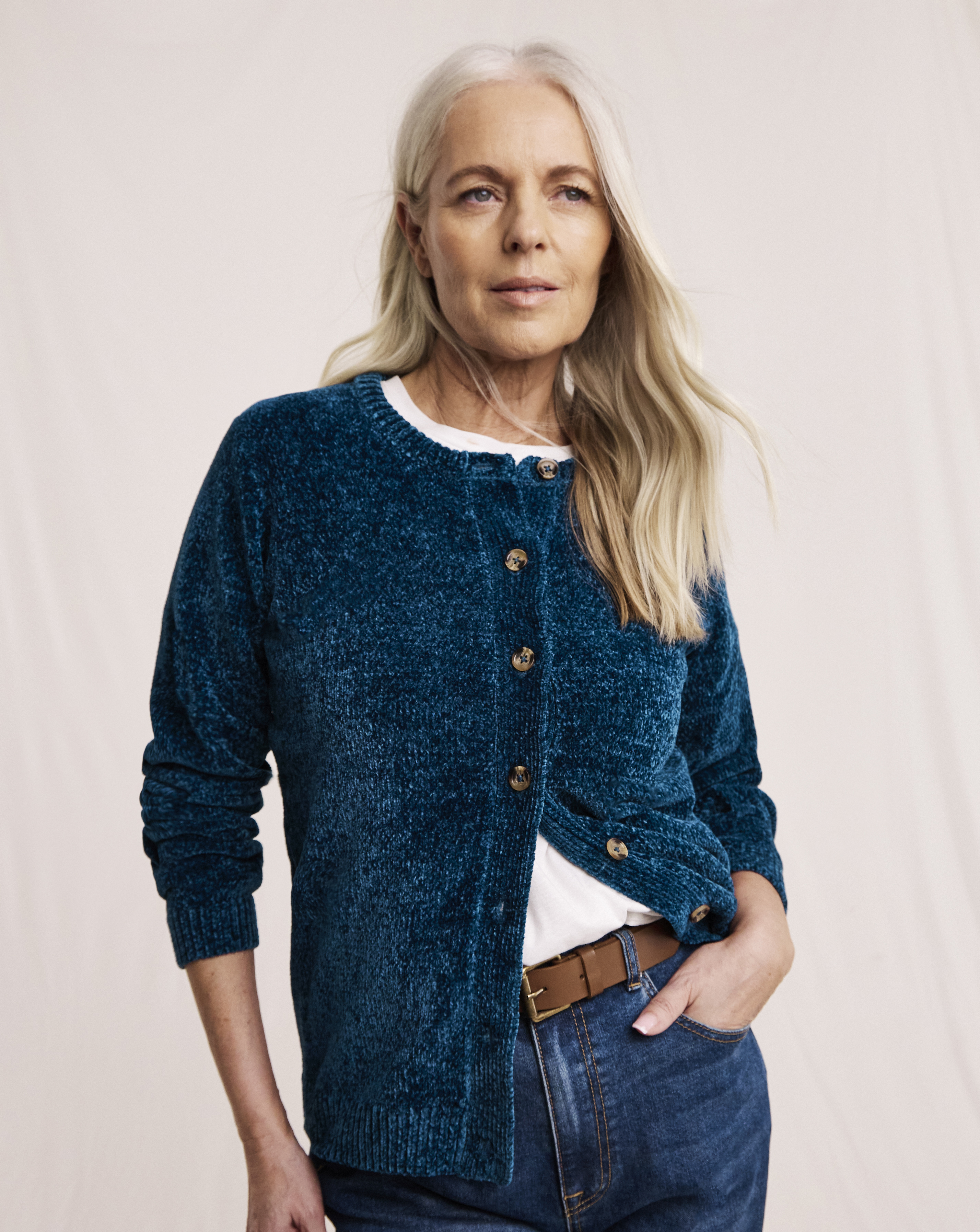 Julipa Chenille Button Down Cardigan