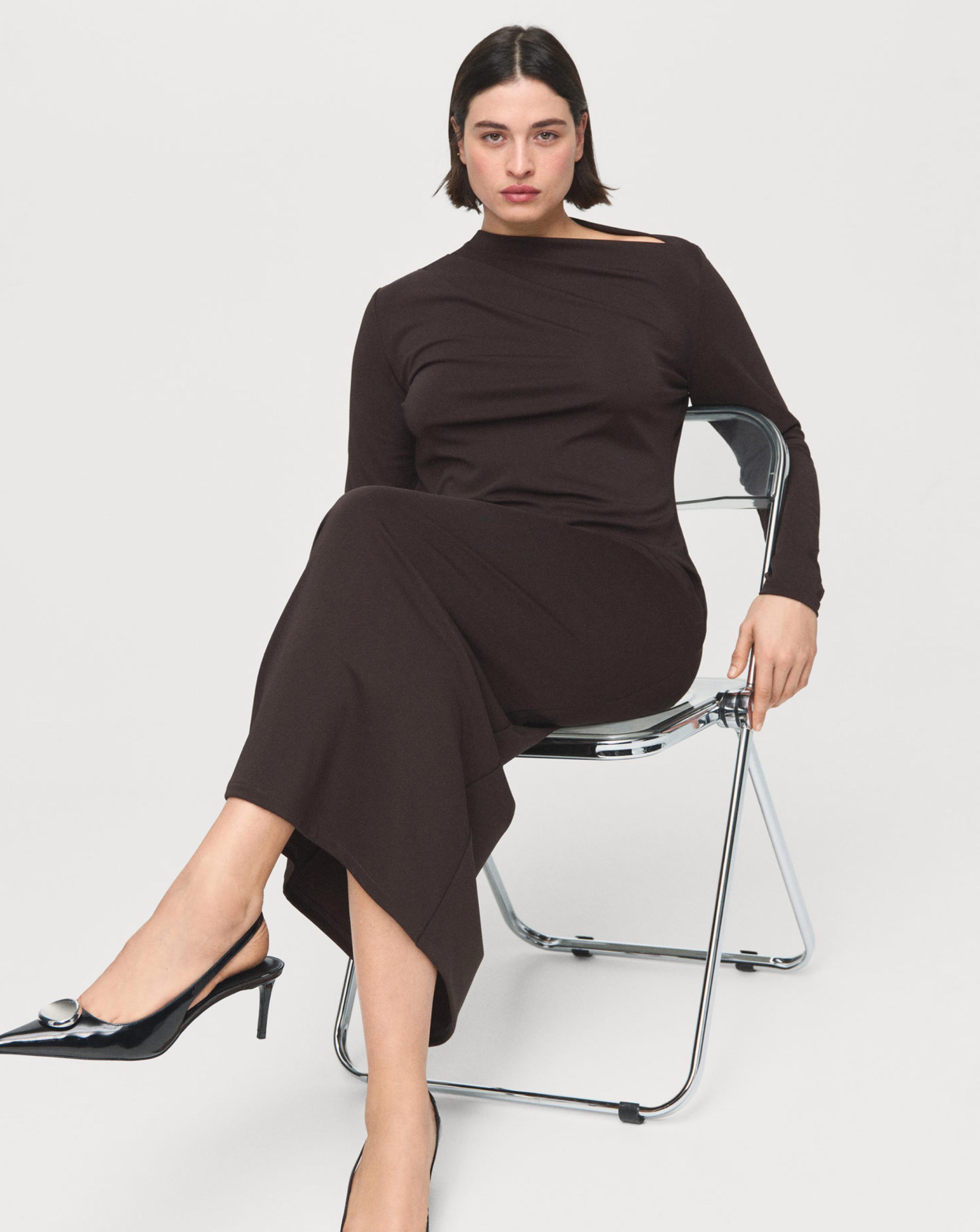 Mango Boat Neck Dress
