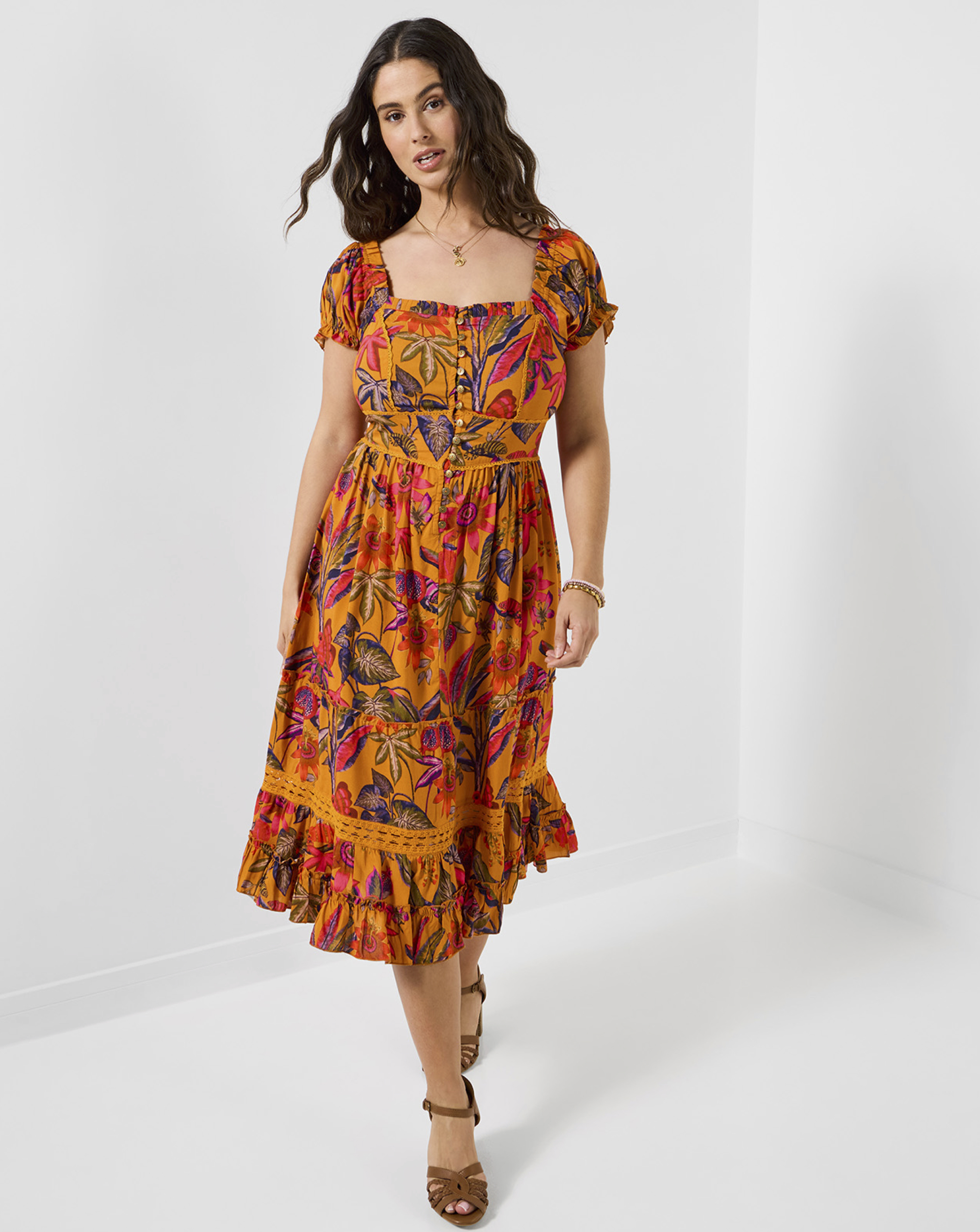 bohemian knee length dress Patlollav Dresses for Women Summer Bohemian Print Short Sleeve Beach Dress  Knee Length Dress