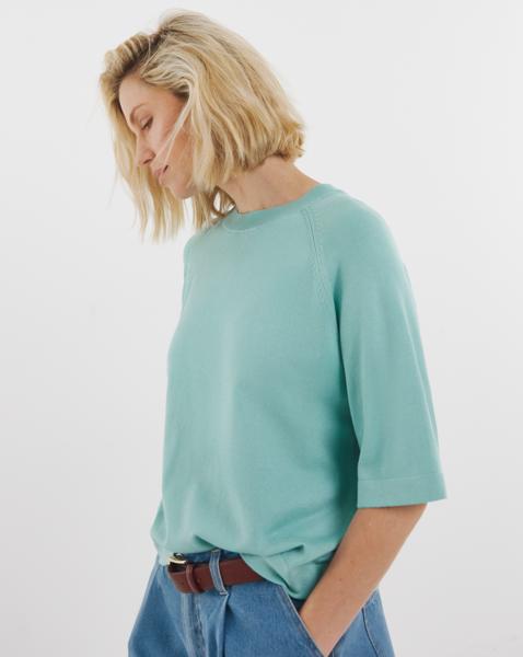 HALF SLEEVE RAGLAN KNITTED T-SHIRT