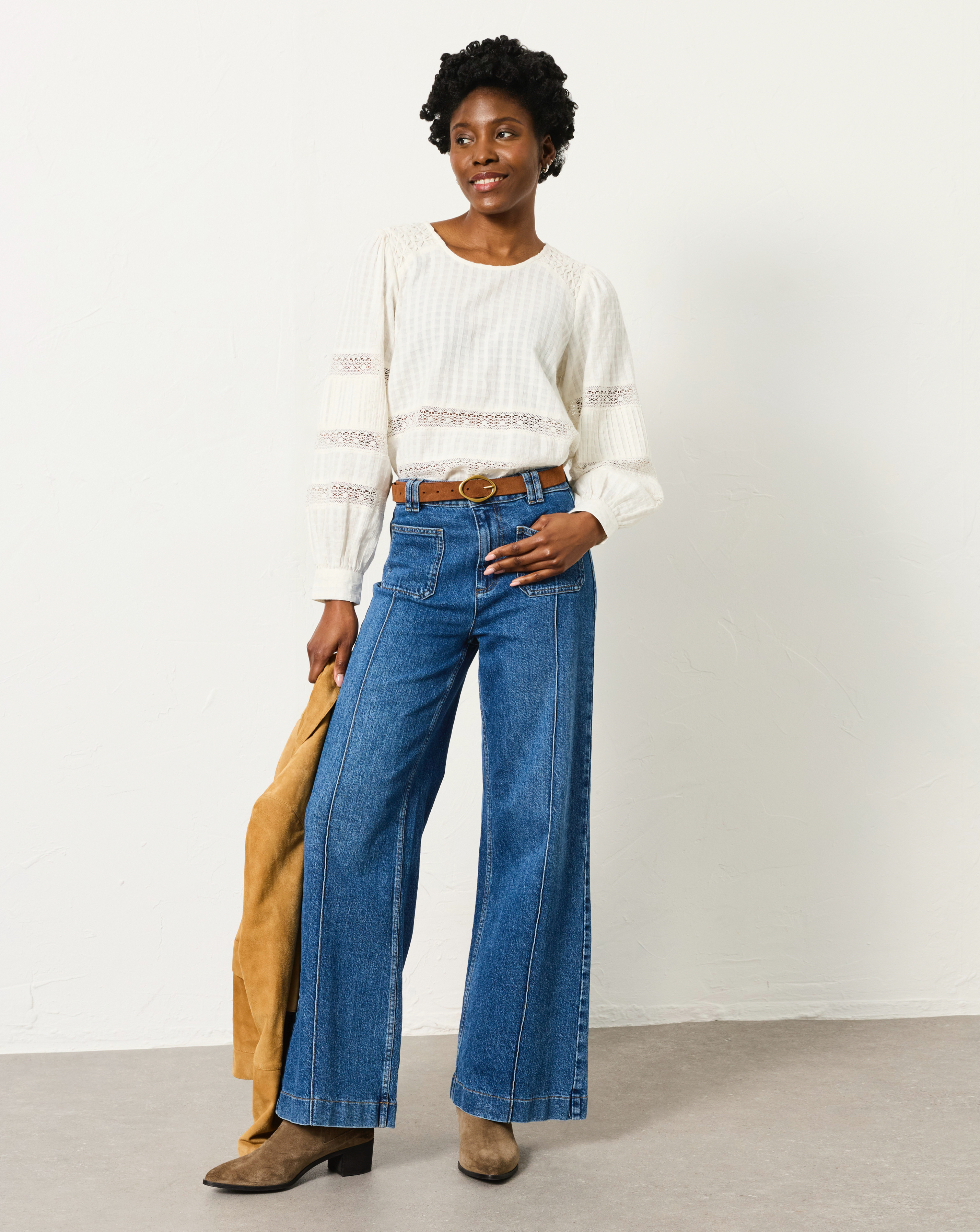 Fatface Ivory Honey Blouse - Size 10