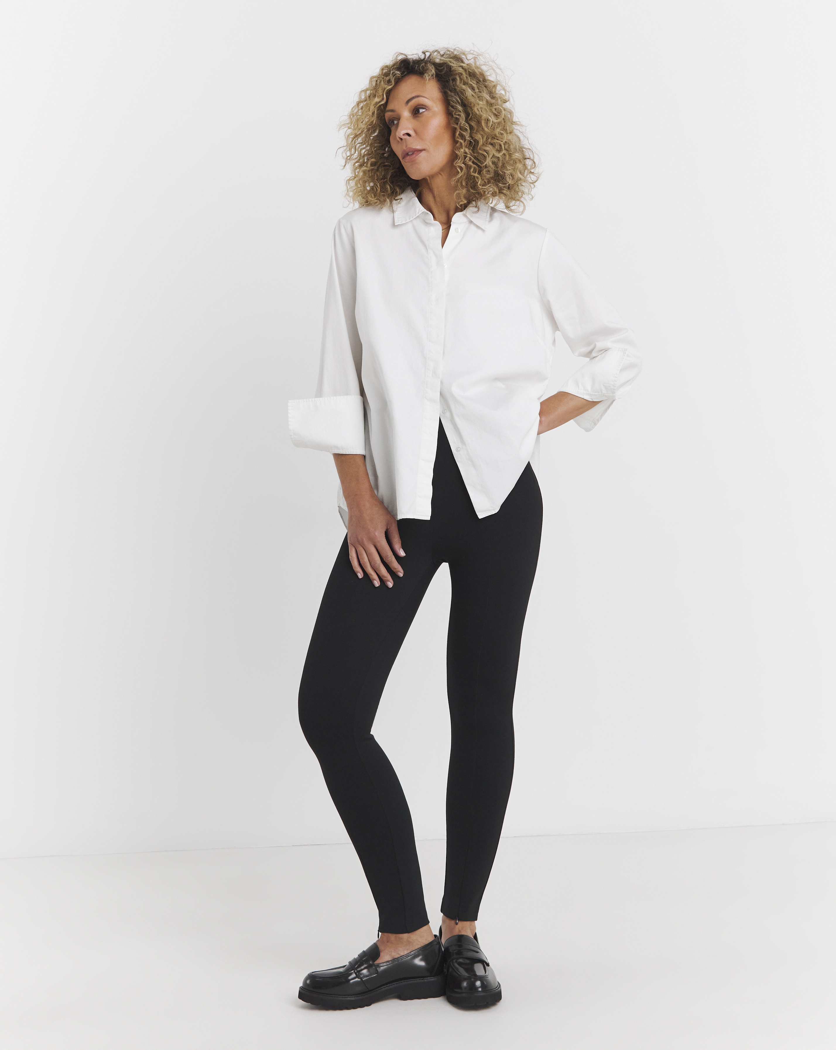 Zip Hem Ponte Leggings