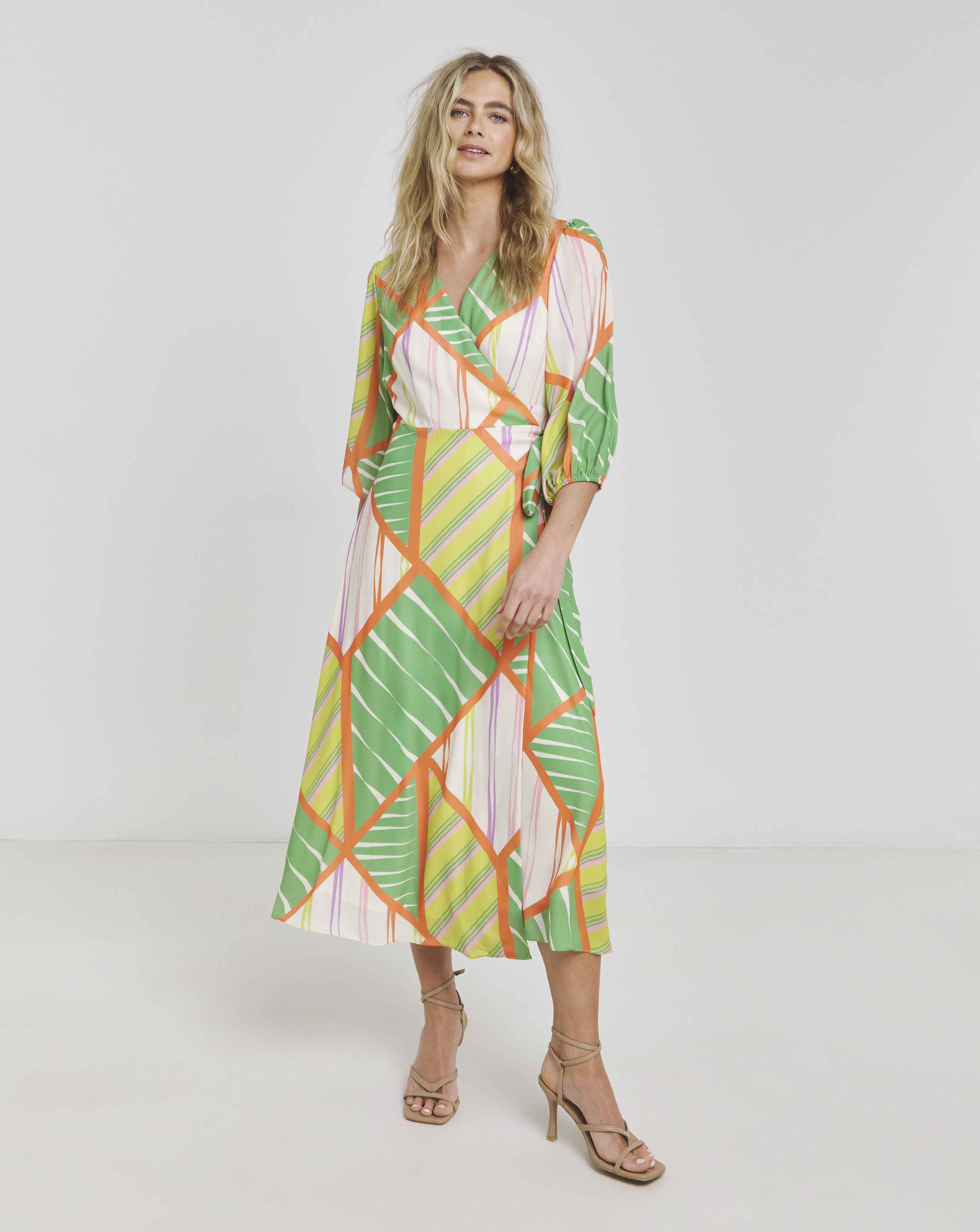 Joanna Hope Printed Wrap Midi Dress