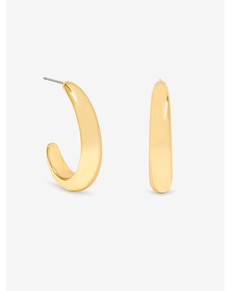 Gold Plated Polished Large Curve Hoops