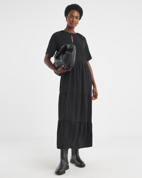 Short Sleeve Smock Maxi Dress
