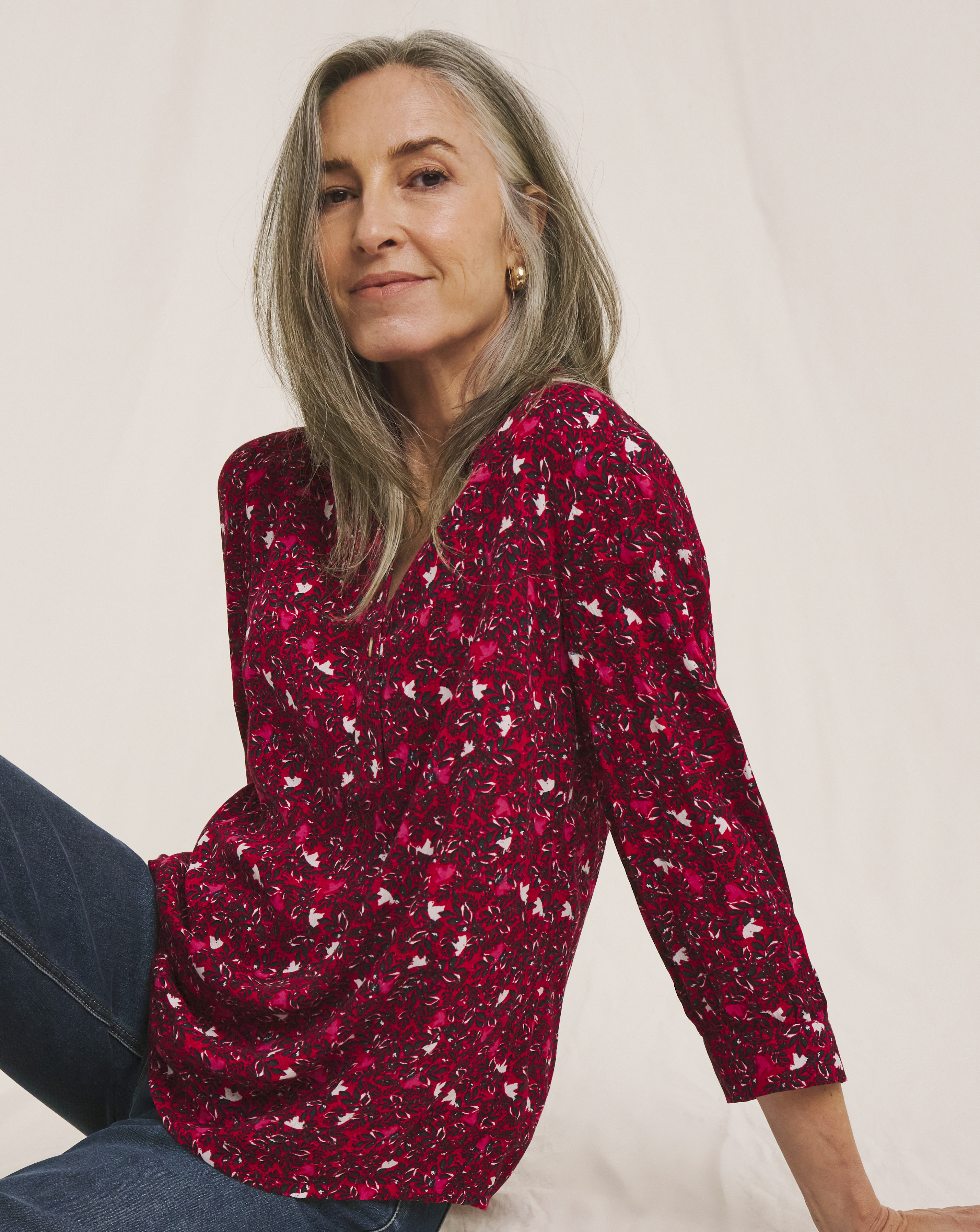 Julipa Printed Button Blouse