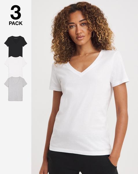 3 Pack V Neck Short Sleeve T-Shirt