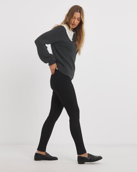 Super Stretch Denim Black Skinny Jeans