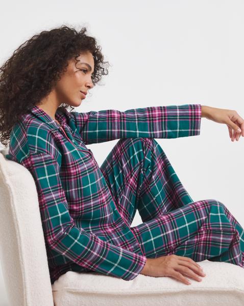 Pretty Secrets Check Button Up PJ Set