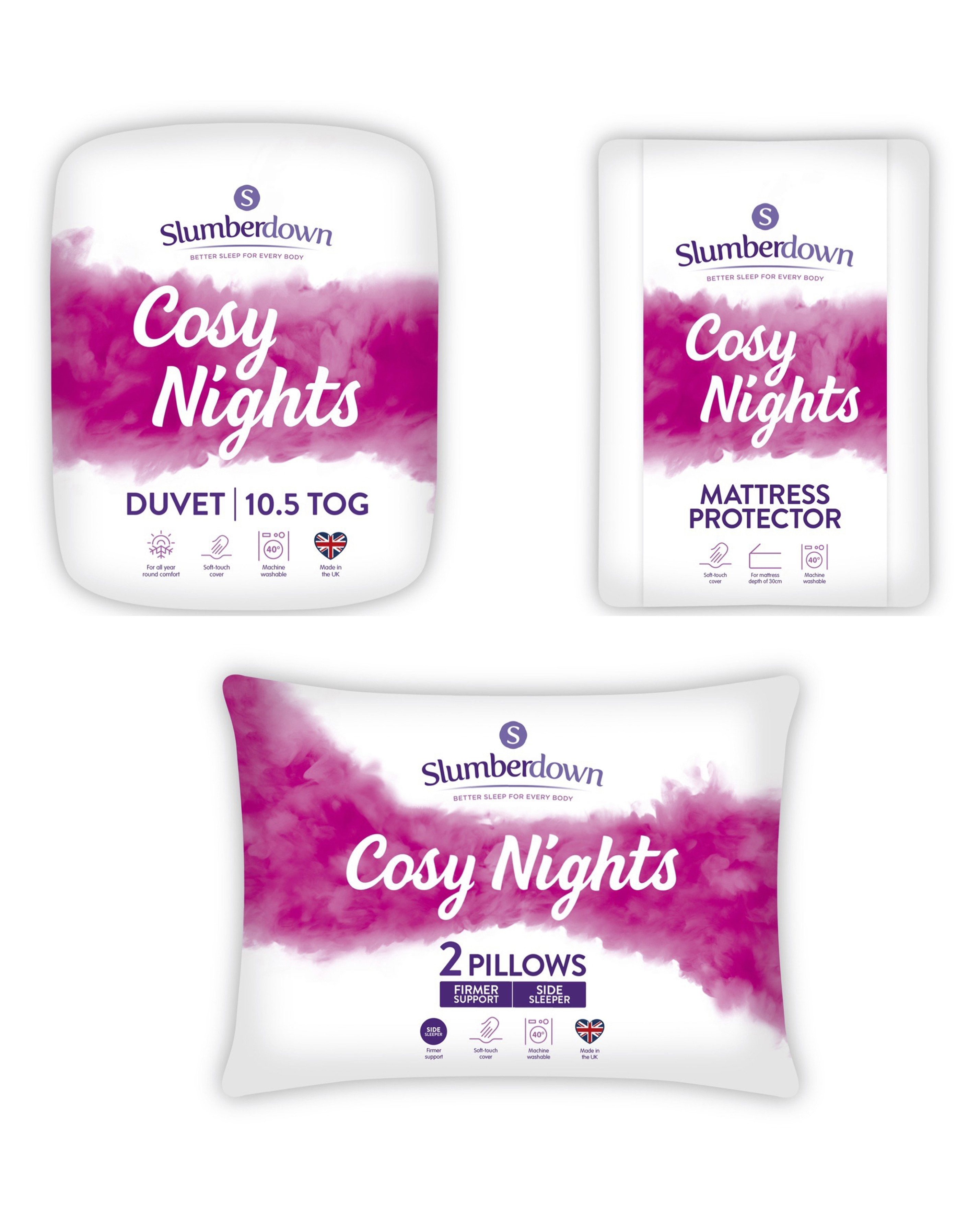 Image of Slumberdown Slumberdown Cosy Nights 10.5 Tog Bundle - Slumberdown - Size: SINGLE SINGLE AA17001