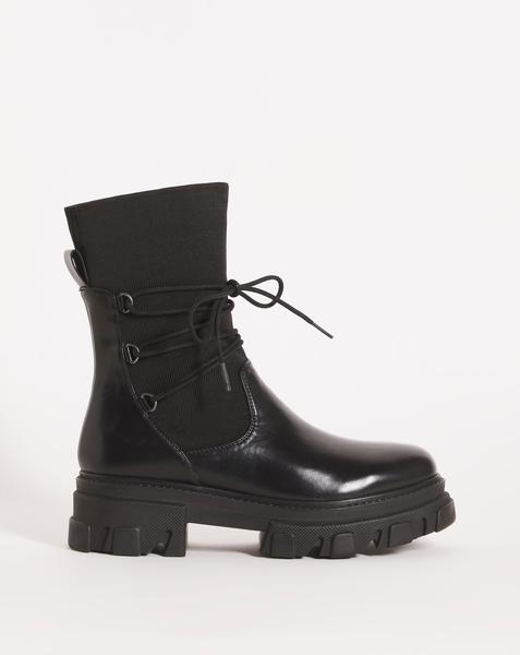 Lace Wrap Chunky Boots Ex Wide