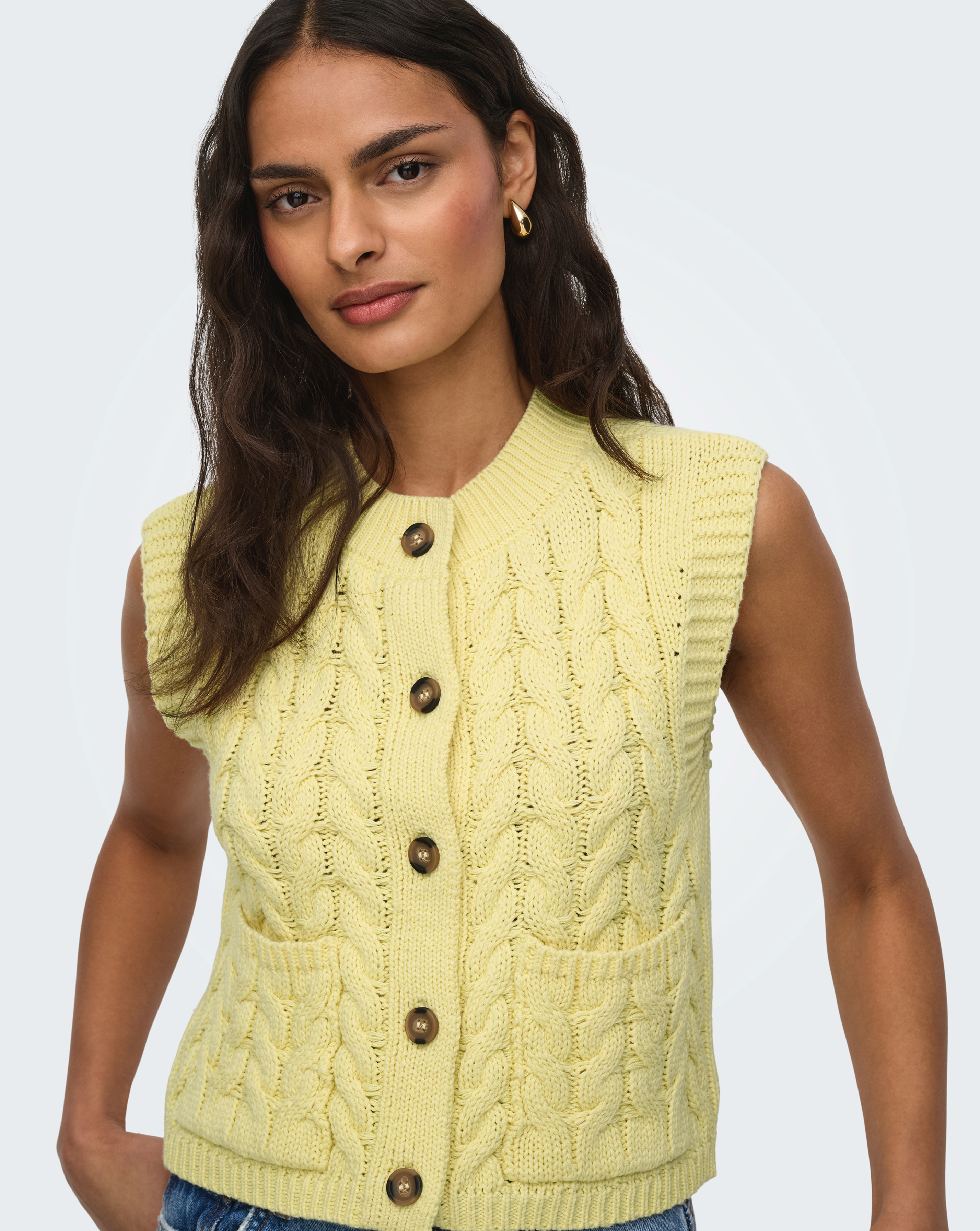 JDY Annalise O-Neck Cable Vest Knit